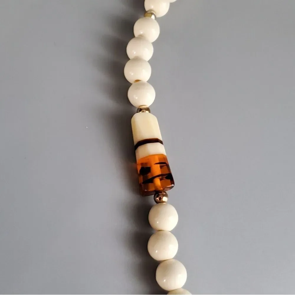 Vintage Rootbeer Lucite‎ Beads Long Necklace 30